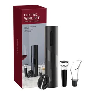 【HH】電動 開瓶器 紅酒開瓶器 4入組(含 醒酒器 真空型 酒瓶塞 紅酒塞)