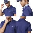 【Lynx Golf】男款吸溼排汗機能精美雙面緹花工藝翻領印花造型胸袋款短袖POLO衫/高爾夫球衫(二色)