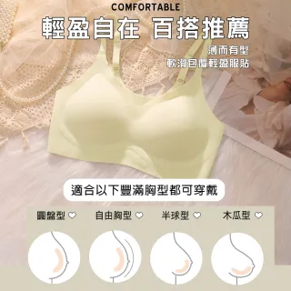 【Daima 黛瑪】無鋼圈 M-XXL 無痕輕薄素面百搭美胸衣(香檳色)