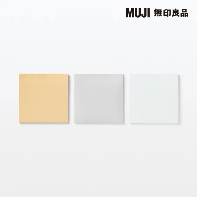 【MUJI 無印良品】便利貼/整面可黏貼式/75×75 灰.30張