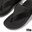 【FitFlop】LULU 防水雙色織帶夾脚涼鞋-女(黑色)