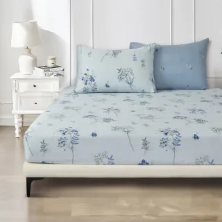 【Tonia Nicole 東妮寢飾】環保印染100%萊賽爾天絲床包枕套組-月藍花璃(雙人)