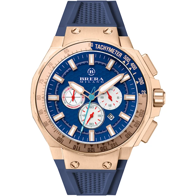 BRERA 布雷拉BRERA 布雷拉 義大利 米蘭精品 超跑概念 GT2 三眼計時腕錶-耀眼藍(BMGTQC4506)
