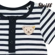 【STEIFF】熊頭童裝 短袖條紋連身衣(連身衣)