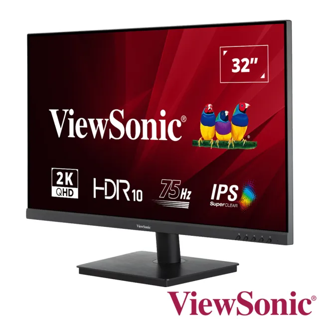 【ViewSonic 優派】VA3209-2K-MHD 32型IPS 2K 75Hz 平面窄邊框螢幕(HDR10/內建喇叭/4ms)