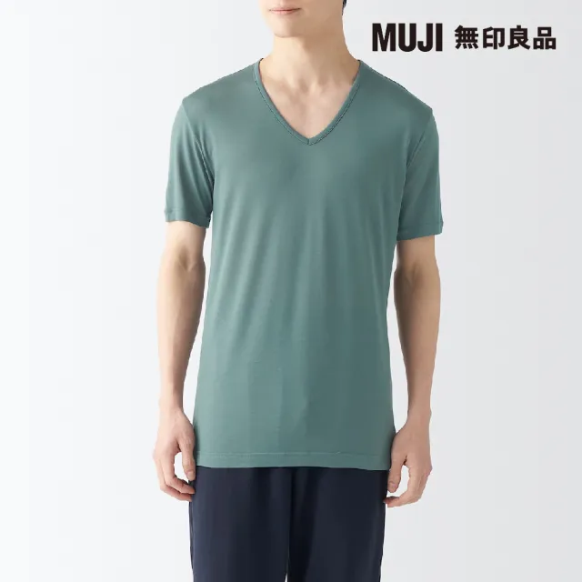 【MUJI 無印良品】男涼爽柔滑V領短袖T恤(共5色)