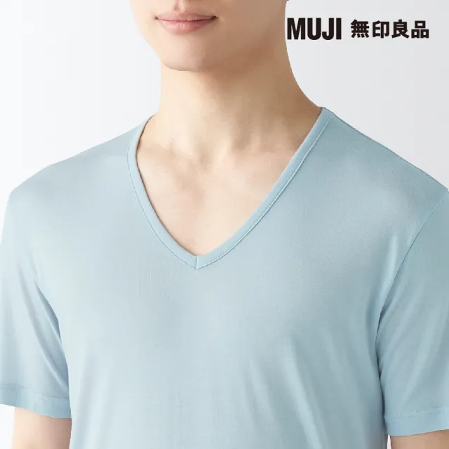 【MUJI 無印良品】男涼爽柔滑V領短袖T恤(共5色)