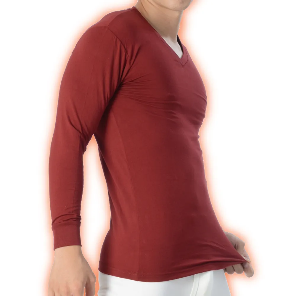 【MORRIES 莫利仕】MOMO獨賣3件組-輕透肌發熱T.男V領衫MR788(高檔紅外線熱能棉台灣製.MORRIES出品)