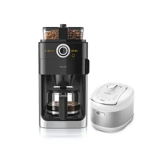 【Philips 飛利浦】2+全自動美式研磨咖啡機(HD7762)+智慧萬用電子鍋(HD2140)