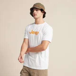 【JEEP】男裝 時尚經典品牌LOGO短袖T恤(白色)