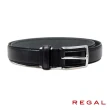 【REGAL】日本原廠經典刷色扣式皮腰帶 黑色(ZR096-A)