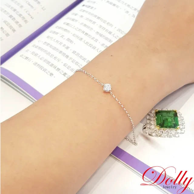 【DOLLY】0.30克拉 輕珠寶14K金完美車工鑽石手鍊(008)