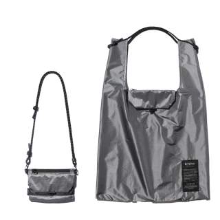 【bitplay】Foldable 2-Way Bag 超輕量翻轉口袋包-銀河灰(購物袋/手機包/多功能/側背包)