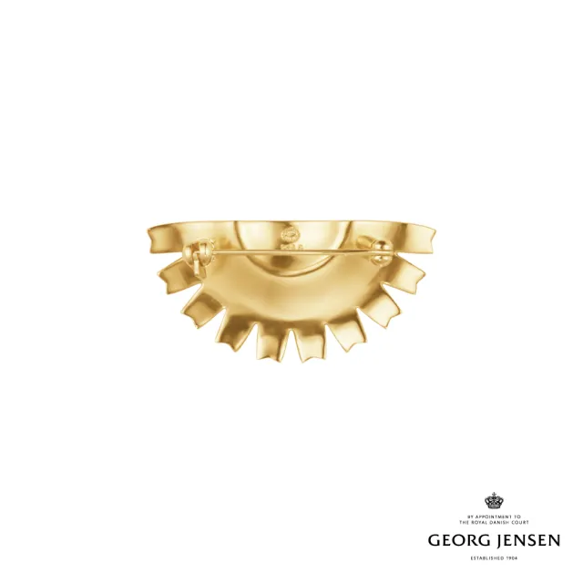 【Georg Jensen 喬治傑生】DAISY 胸針(18K黃金電鍍純銀 白瓷琺瑯 胸針)