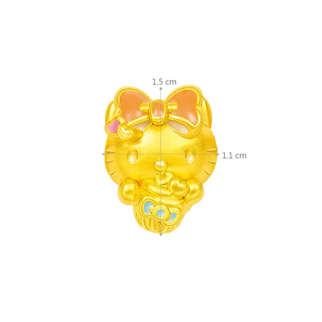 【Just Gold 鎮金店】Hello Kitty 50週年 黃金串珠(蛋糕)