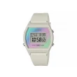 【CASIO 卡西歐】LW-205H 漸變炫彩 簡約柔和 計時 LED光 樹脂 電子錶 手錶 35mm(自動日曆 功能鬧鈴)