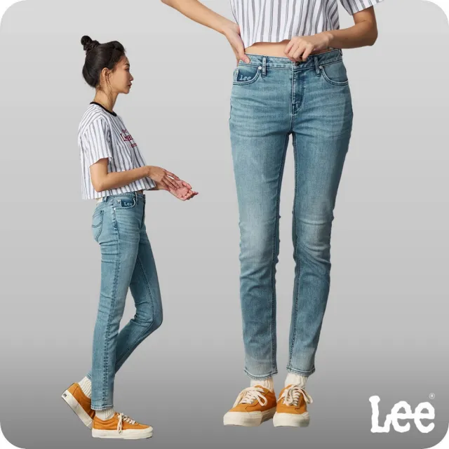 【Lee】女裝 牛仔褲 / 433 高腰修身窄管 中淺藍洗水(LB417051847)
