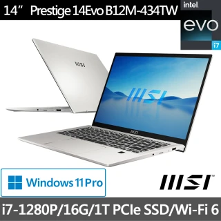 【MSI 微星】14吋i7 商務筆電(Prestige 14 Evo/i7-1280P/16G/1TB SSD/W11P/B12M-434TW)