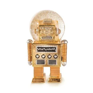 【WUZ 屋子】德國 DONKEY 復古機器人水晶球擺飾-金