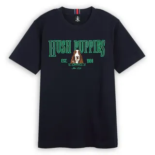 【Hush Puppies】男裝 上衣 經典品牌立體刺繡狗短袖上衣(丈青 / 43110110)
