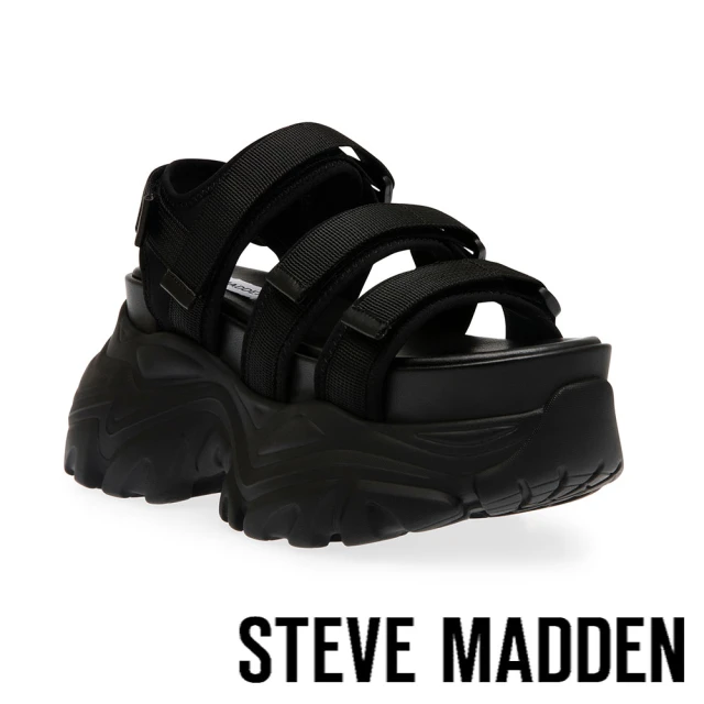 STEVE MADDEN VOLTZER 魔鬼氈厚底休閒涼鞋(黑色)