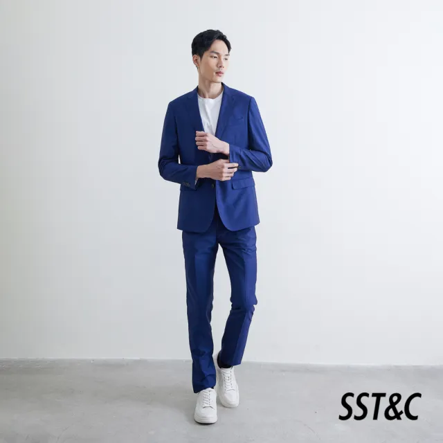 【SST&C.超值限定】海軍藍修身西裝褲0212011001