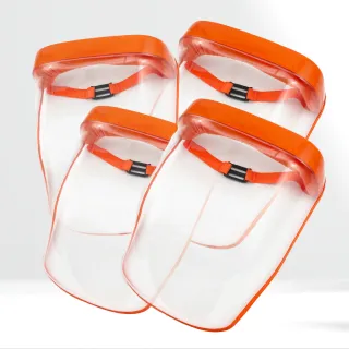 【Orange Plus 悅康品家】盾牌面罩 4入組(防飛沫面罩 輕便型安全透明防護面罩 頭戴式保護罩 除草護目鏡)