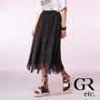 【GLORY21】網路獨賣款-etc.法式浪漫雙層波浪紗裙(黑色)