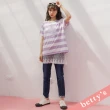 【betty’s 貝蒂思】逗點刺繡條紋短袖T-shirt(紫色)