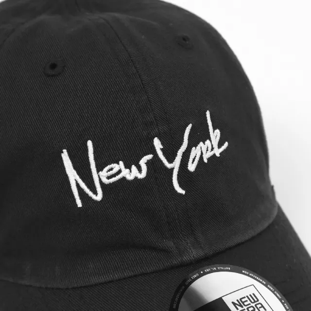 【NEW ERA】棒球帽 Classic Essential New York 黑白 可調帽圍 刺繡 老帽 帽子(NE70782543)