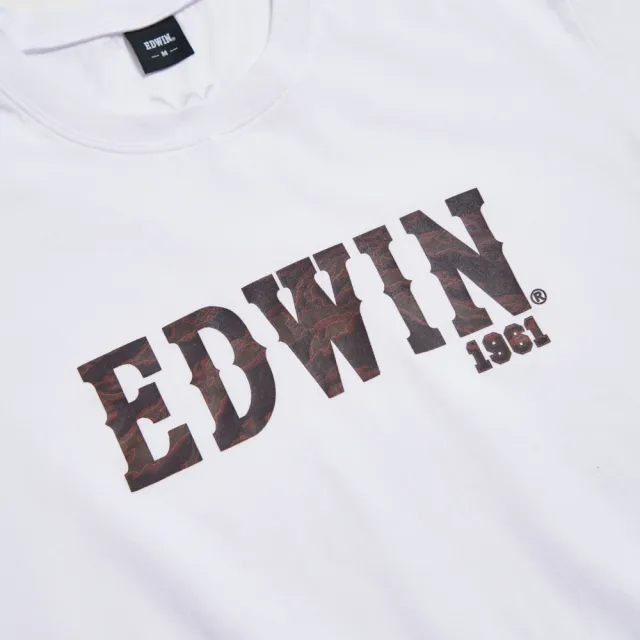 【EDWIN】男裝 溫變迷彩印花短袖T恤(白色)