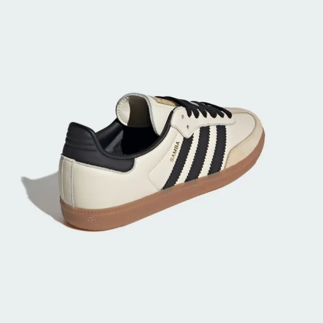 【adidas 愛迪達】Samba OG W 女 休閒鞋 運動 經典 復古 德訓鞋 皮革 麂皮 流行 穿搭 米黑(ID0478)