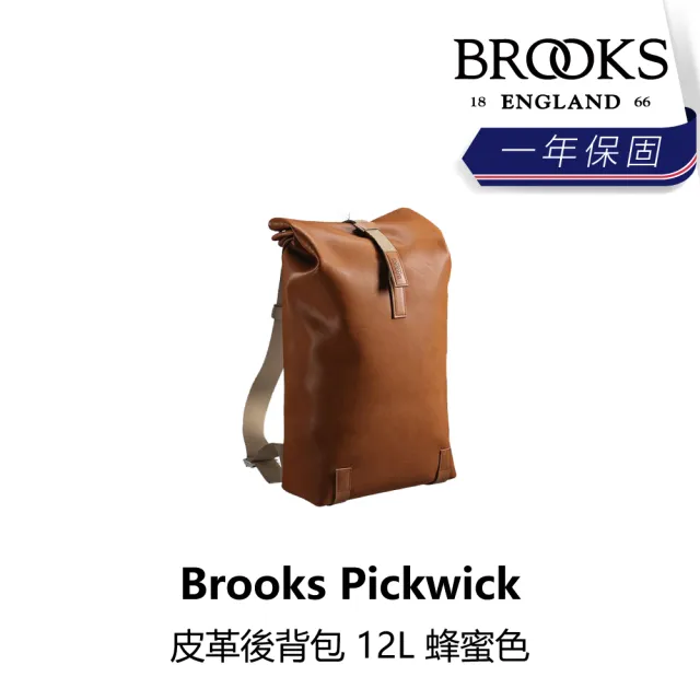 【BROOKS】Pickwick 皮革後背包 12L 黑色/蜂蜜色/褐色(B2BK-32X-XXPWLN)