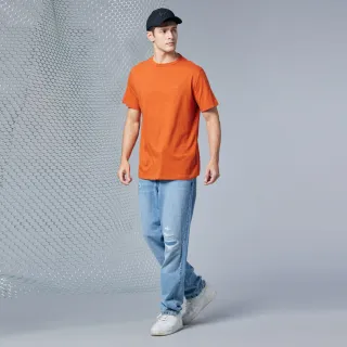 【JEEP】男裝 經典素面LOGO短袖T恤(橘色)