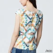 【iROO】彩色皮帶印花流行設計無袖上衣