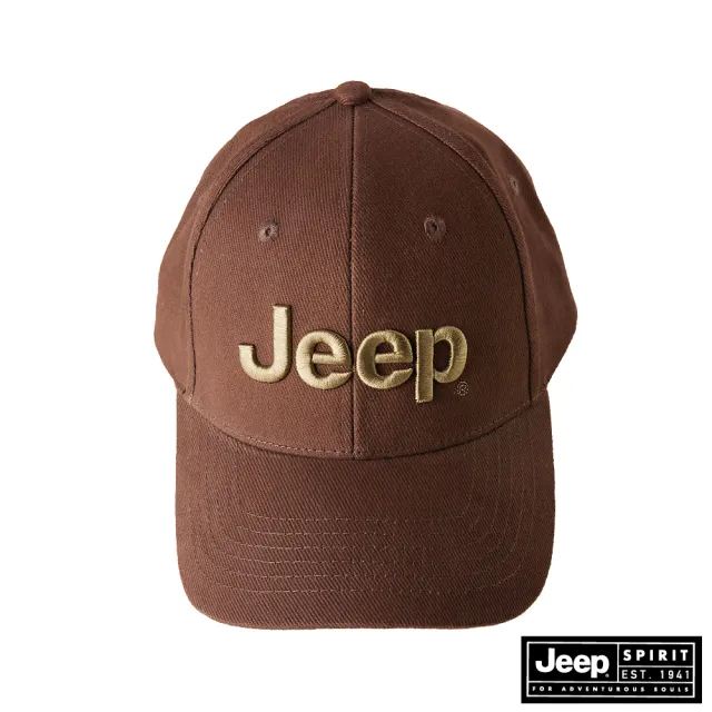 【JEEP】品牌LOGO刺繡棒球帽(棕色)