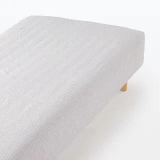 【MUJI 無印良品】棉凹凸織床包/D/灰色