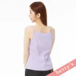 【betty’s 貝蒂思】壓紋小V領蕾絲細肩帶背心(紫色)