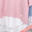 【betty’s 貝蒂思】假兩件不收邊剪裁七分袖T-shirt(粉色)