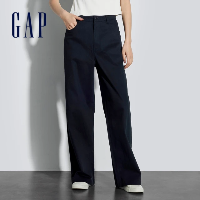 GAP 女裝 鬆緊工裝褲-黑色(480006)品牌優惠