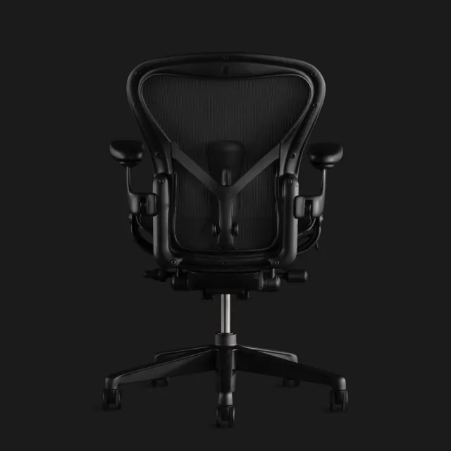 【Herman Miller】Aeron2.0全功能 鋼製腳 瑪瑙黑 B SIZE DW扶手(功能最頂配☆ 經典再進化 二代人體工學椅)