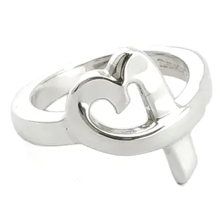 【Tiffany&Co. 蒂芙尼】925純銀-Loving heart愛心造型戒指(展示品)