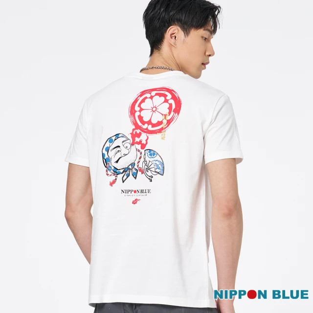 BLUE WAY 男裝 日式花紋仙鶴 短袖 上衣-日本藍折扣
