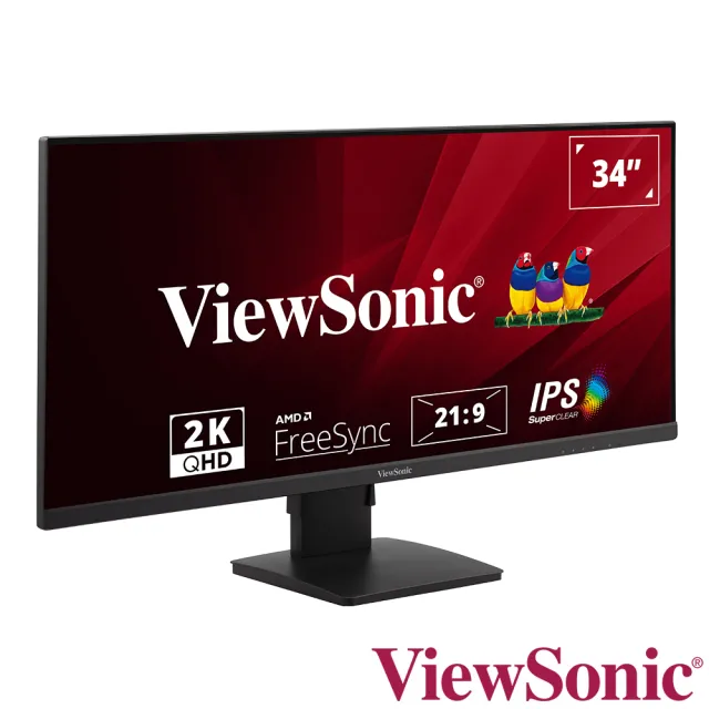 【ViewSonic 優派】VA3456-MHDJ  34型 IPS WQHD 21:9 60Hz 護眼電腦螢幕(內建喇叭/可旋轉/升降腳架/4ms)