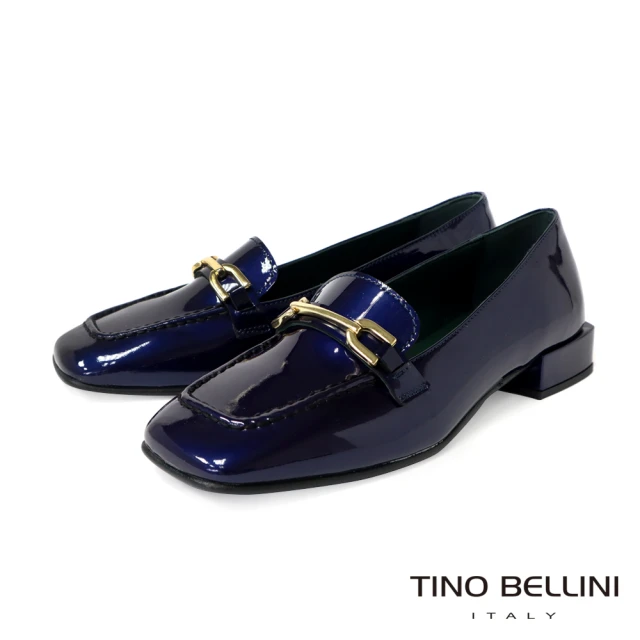 TINO BELLINI 貝里尼 義大利進口全真皮漆皮馬銜扣