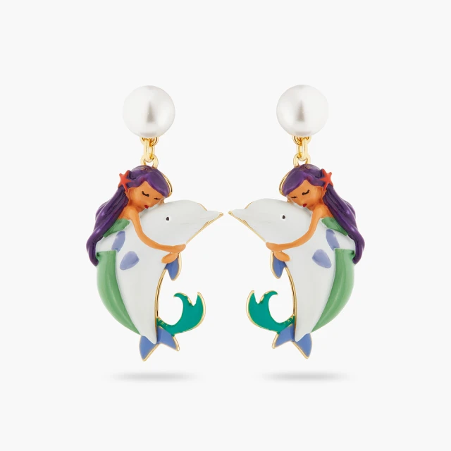 Les Nereides 海中瑰寶-美人魚與海豚耳環