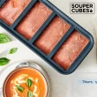 【Souper Cubes】多功能食品級矽膠保鮮盒二色可選-2件組2格+4格(副食品分裝盒/製冰盒/嬰兒副食品)