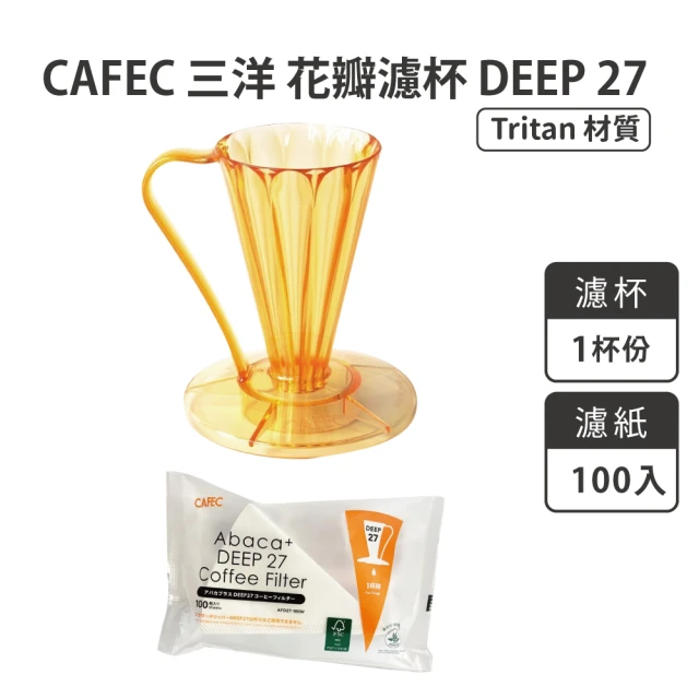 CAFEC 花瓣濾杯 DEEP 27–透金色聯名款／1杯份(