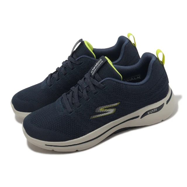 SKECHERS 休閒鞋 Go Walk Arch Fit-Grand Select 2 男鞋 藍 足弓支撐 健走鞋(216263-NVLM)