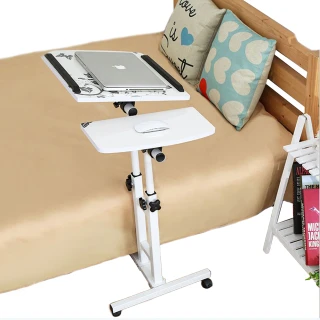 【VENCEDOR】床邊可升降360度旋轉雙桿電腦桌/懶人桌(電腦桌  懶人床邊桌筆電用 折疊方便桌 -2入)